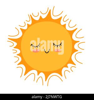 Shining Sun. Smiling smiley face. Stock Vector