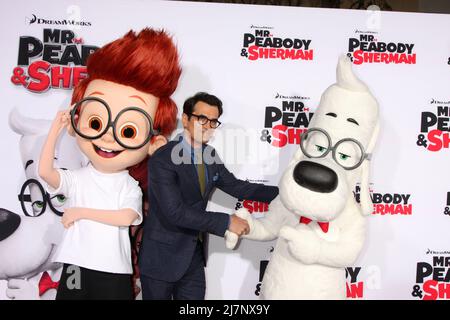 Cast member Ty Burrell, the voice of Mr. Peabody in the animated motion  picture Mr. Peabody & Sherman attends the premiere of the film at the  Regency Village Theatre in the Westwood section of Los Angeles March 5,  2014. Storyline: Mr. Peabody, the