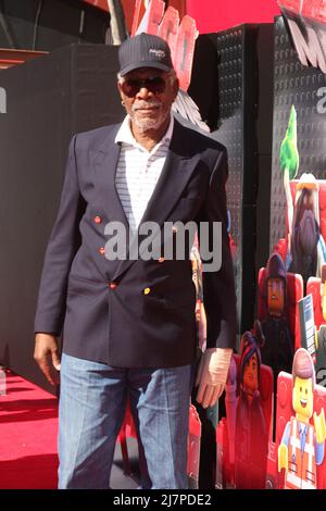 LOS ANGELES - FEB 1:  Morgan Freeman  at the 'Lego Movie' Premiere at Village Theater on February 1, 2014 in Westwood, CA Stock Photo