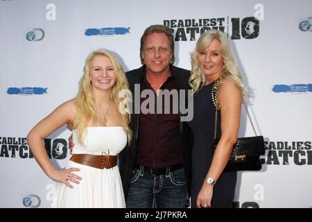 LOS ANGELES - APR 22:  Mandy Hansen, Sig Hansen, June Hansen at the 'Deadliest Catch' Season 10 Premiere Screening at ArcLight Hollywood Theaters on April 22, 2014 in Los Angeles, CA Stock Photo