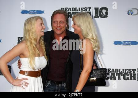 LOS ANGELES - APR 22:  Mandy Hansen, Sig Hansen, June Hansen at the 'Deadliest Catch' Season 10 Premiere Screening at ArcLight Hollywood Theaters on April 22, 2014 in Los Angeles, CA Stock Photo