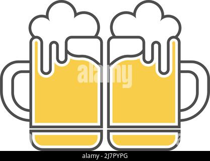 Beer icon logo design illustration template Stock Vector