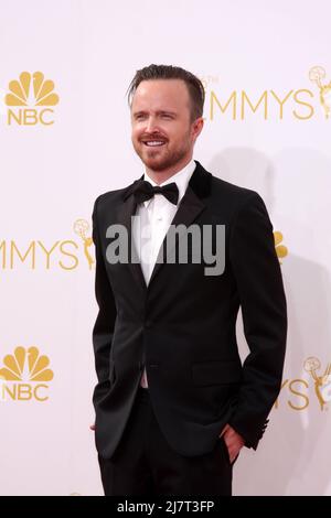 LOS ANGELES - AUG 25:  Aaron Paul at the 2014 Primetime Emmy Awards - Arrivals at Nokia Theater at LA Live on August 25, 2014 in Los Angeles, CA Stock Photo