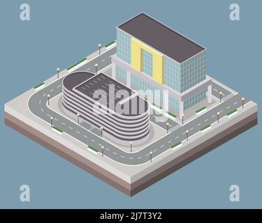 isometric buildings and roads scene Stock Vector Image & Art - Alamy