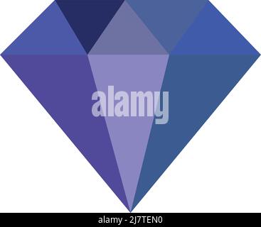 diamond in blue, on white background Stock Vector