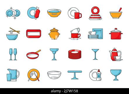 https://l450v.alamy.com/450v/2j7w158/kitchen-plates-dishes-and-utensils-color-outline-icons-of-vector-food-cook-tools-cutlery-and-kitchenware-vector-spoon-fork-knife-and-pot-frying-pan-glass-cup-bowl-mug-and-teapot-objects-2j7w158.jpg