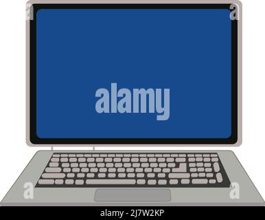 laptop computer isolated on gray background Stock Vector