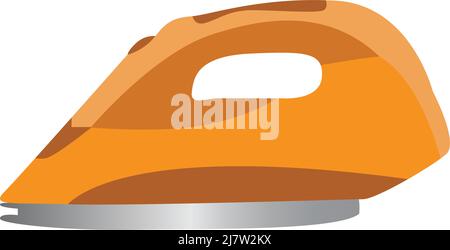 vector illustration of the dress iron box in orange color. on white background Stock Vector