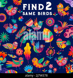 find two same cartoon birds educational game Stock Vector Image & Art ...