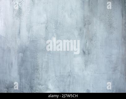 Abstract grunge decorative light blue cyan painted stucco wall texture. Handmade rough stone wide background with copy space Stock Photo