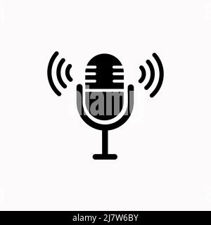 Microphone Icon. Retro microphone vector image. Stock Vector