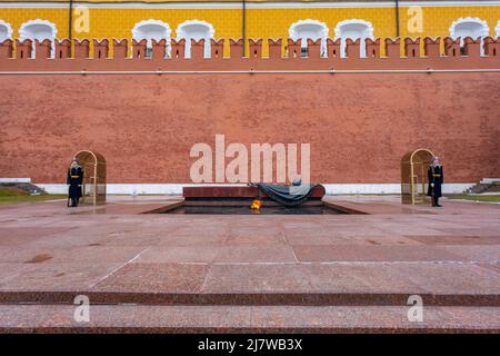 Moscow, Russia - April 10, 2022: Memorial in Alexander Garden nearby Kremlin wall in Moscow, Russia Stock Photo