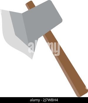 Vector illustration of an axe. Weapon. Editable vector. Stock Vector