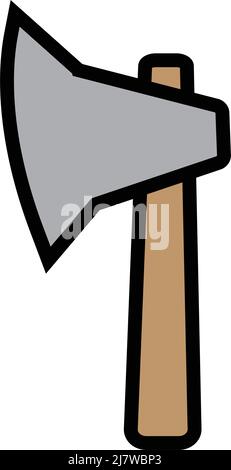 Axe icon. Weapon and tool. Editable vector. Stock Vector