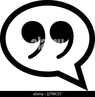 Quotation balloon icon. Double quotation marks. Editable vector. Stock Vector