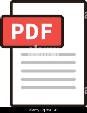 PDF file icon. Electronic document. Editable vector. Stock Vector