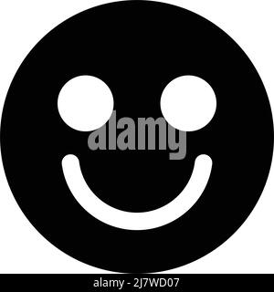 Smiling silhouette icon. Expression. Editable vector. Stock Vector