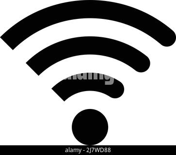 Wi-Fi silhouette icon. Electric wave. Editable vector. Stock Vector