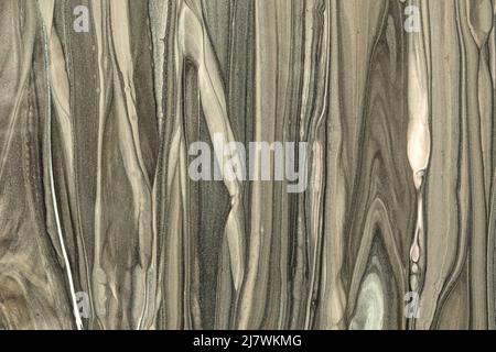 Abstract fluid art background light beige colors. Liquid marble. Acrylic painting on canvas with olive striped gradient. Watercolor backdrop. Stock Photo