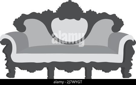 sofa gray color isolated on white background Stock Vector