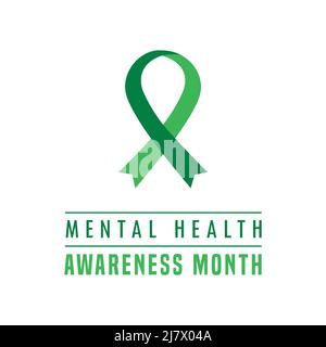 mental health awareness month green loop ribbon