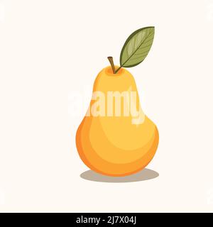 Pear icon isolated on white background. Natural delicious fresh ripe tasty fruit. Template vector illustration for packaging, banner, card and other Stock Vector