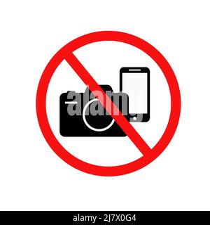 No Taking Pictures or No Recording Sign Stock Vector