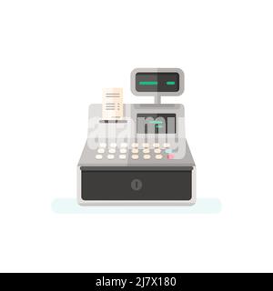 Cash register icon. Store counter machine. Vector illustration Stock Vector
