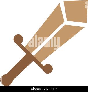 illustration of sword brown color on white background Stock Vector