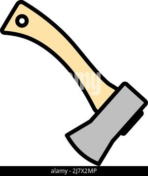 Icon Of Camping Axe. Editable Bold Outline With Color Fill Design. Vector Illustration. Stock Vector