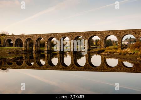 Balleydehob Twelve Arch Bridge in Ireland. Stock Photo