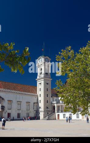 Portugal, Beira Litoral Province, Coimbra, The Bell Tower between the Joanina Library and the Via Latina (Old Royal Palace) Stock Photo