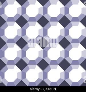Seamless vector pattern with 3d colour gradient on purple background. Geometrical optical illusion wallpaper design. Decorative fashion textile. Stock Vector