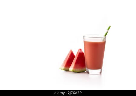 Fresh watermelon juice isolated on white background Stock Photo