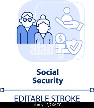 Social security light blue concept icon Stock Vector