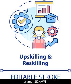 Reskilling ( upskilling ) vector illustration Stock Vector Image & Art ...