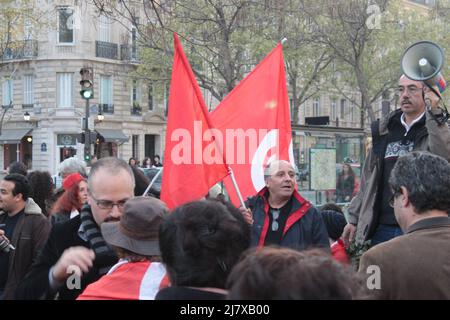 Révolution tunisienne à Paris Stock Photo