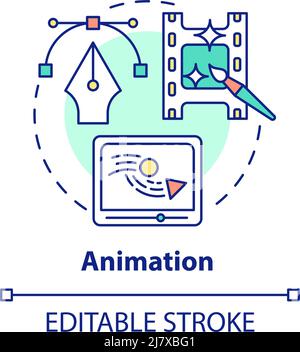 Animation concept icon Stock Vector