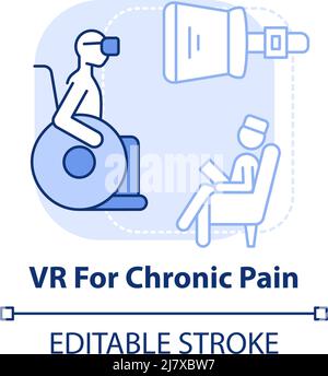 VR for chronic pain light blue concept icon Stock Vector