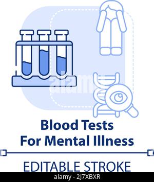 Blood tests for mental illness light blue concept icon Stock Vector