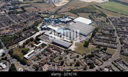 aerial view of industry at Knottingley, West Yorkshire Stock Photo