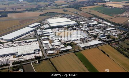 aerial view of Sherburn Industrial Estate, Yorkshire Stock Photo