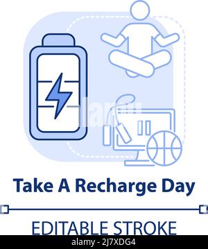 Take recharge day light blue concept icon Stock Vector