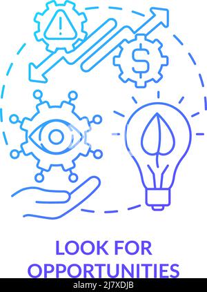 Look for opportunities blue gradient concept icon Stock Vector