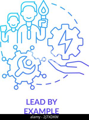 Lead by example blue gradient concept icon Stock Vector