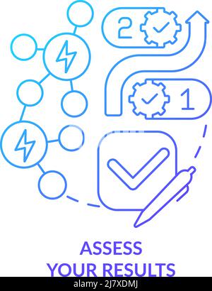 Assess results blue gradient concept icon Stock Vector