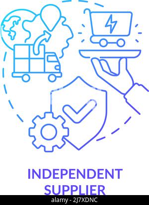 Independent supplier blue gradient concept icon Stock Vector