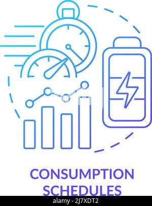 Consumption schedules blue gradient concept icon Stock Vector