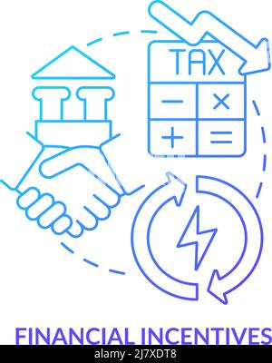 Financial incentives blue gradient concept icon Stock Vector