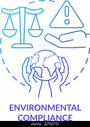 Environmental compliance blue gradient concept icon Stock Vector